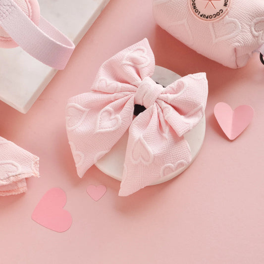 Luxe Sailor Bow Tie Baby Pink Heart